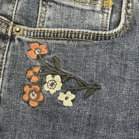 Desigual Women's Floral Embroidered Skinny Jeans Size 10 | Blue - Picture 3 of 6
